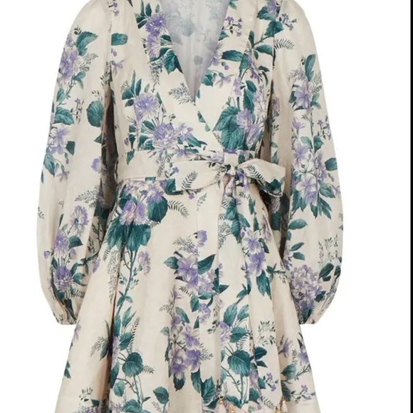 Zimmermann Cassia Wrap Floral Short Dress - Picture 4 of 6